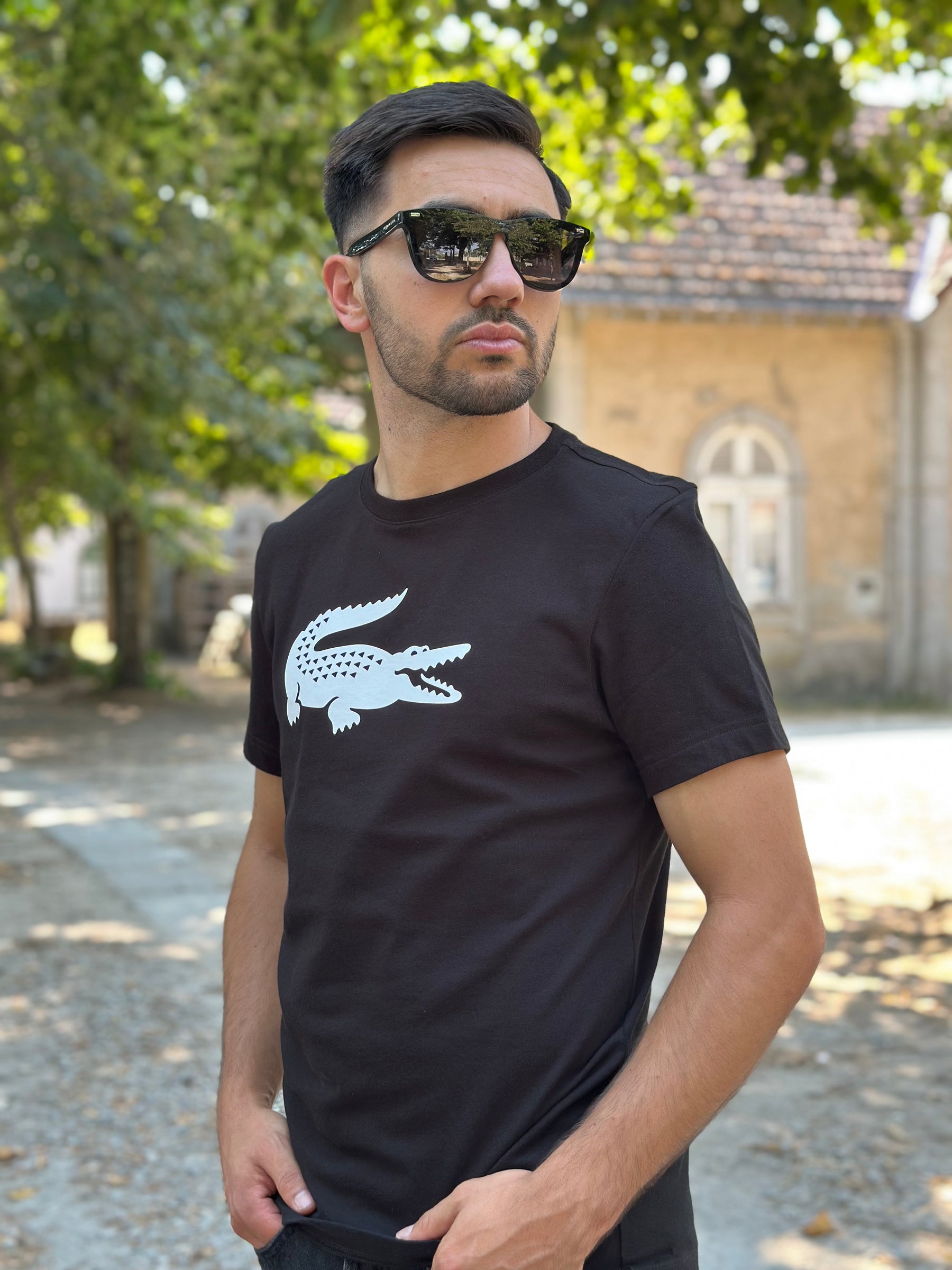 T-Shirt Lacoste Preta Homem