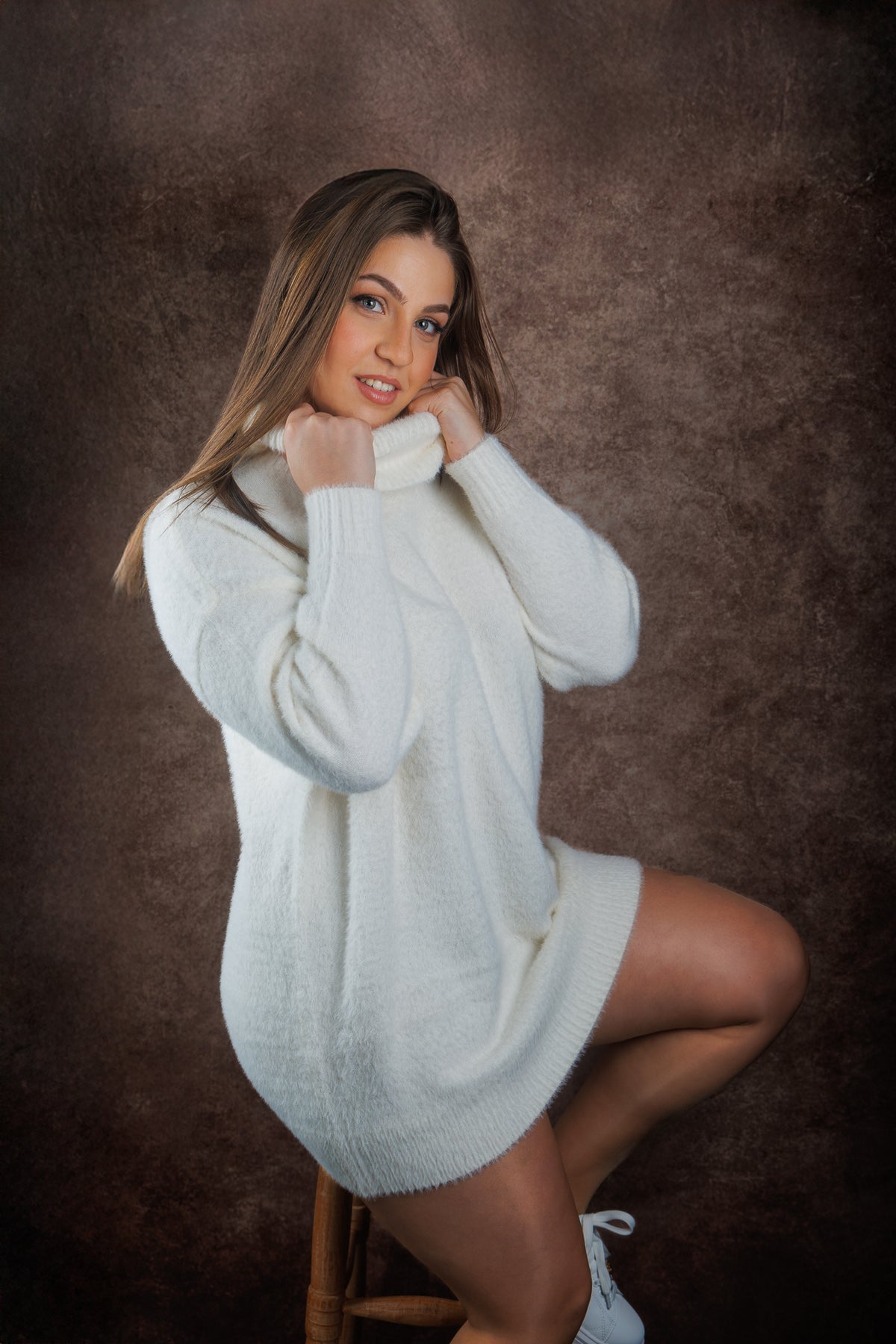 Long High-Neck Jumper Only