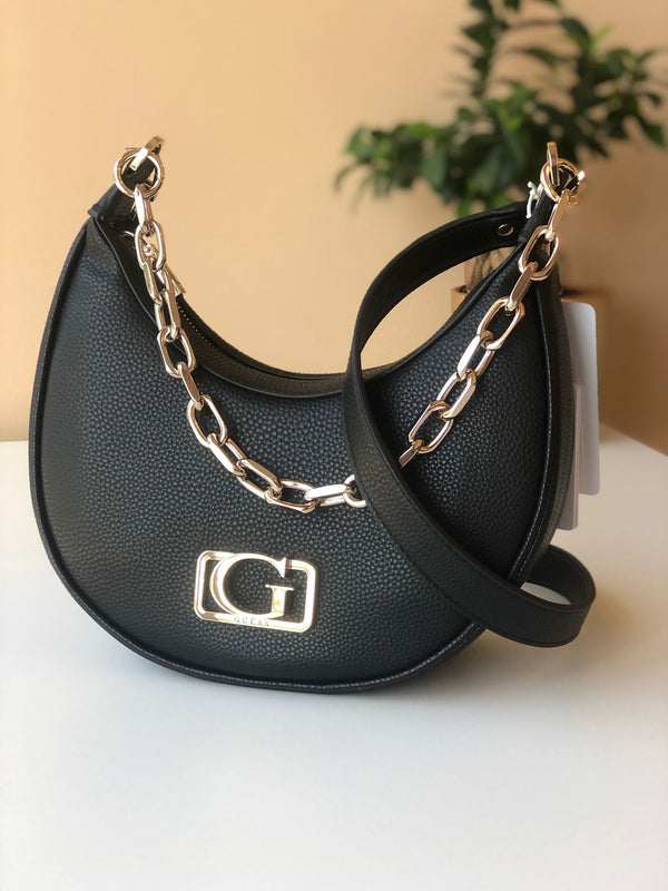 Mala Meia Lua Preta Guess