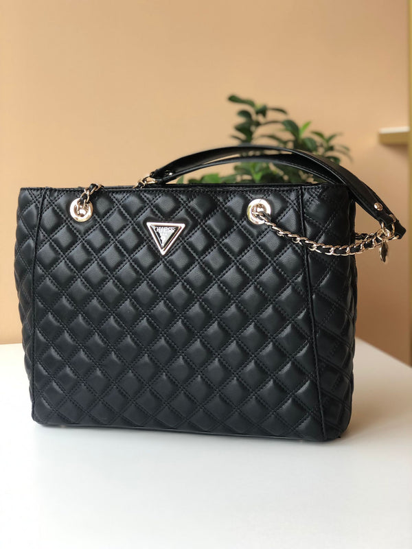 Mala de Ombro Acolchoada Preta Guess