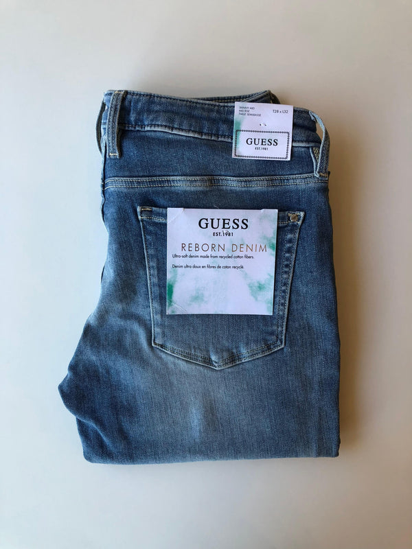 Calças Guess Reborn Denim Skinny Mid Curve