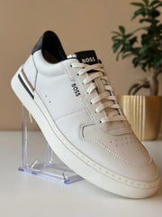 Boss Leather Trainers with Logo Details