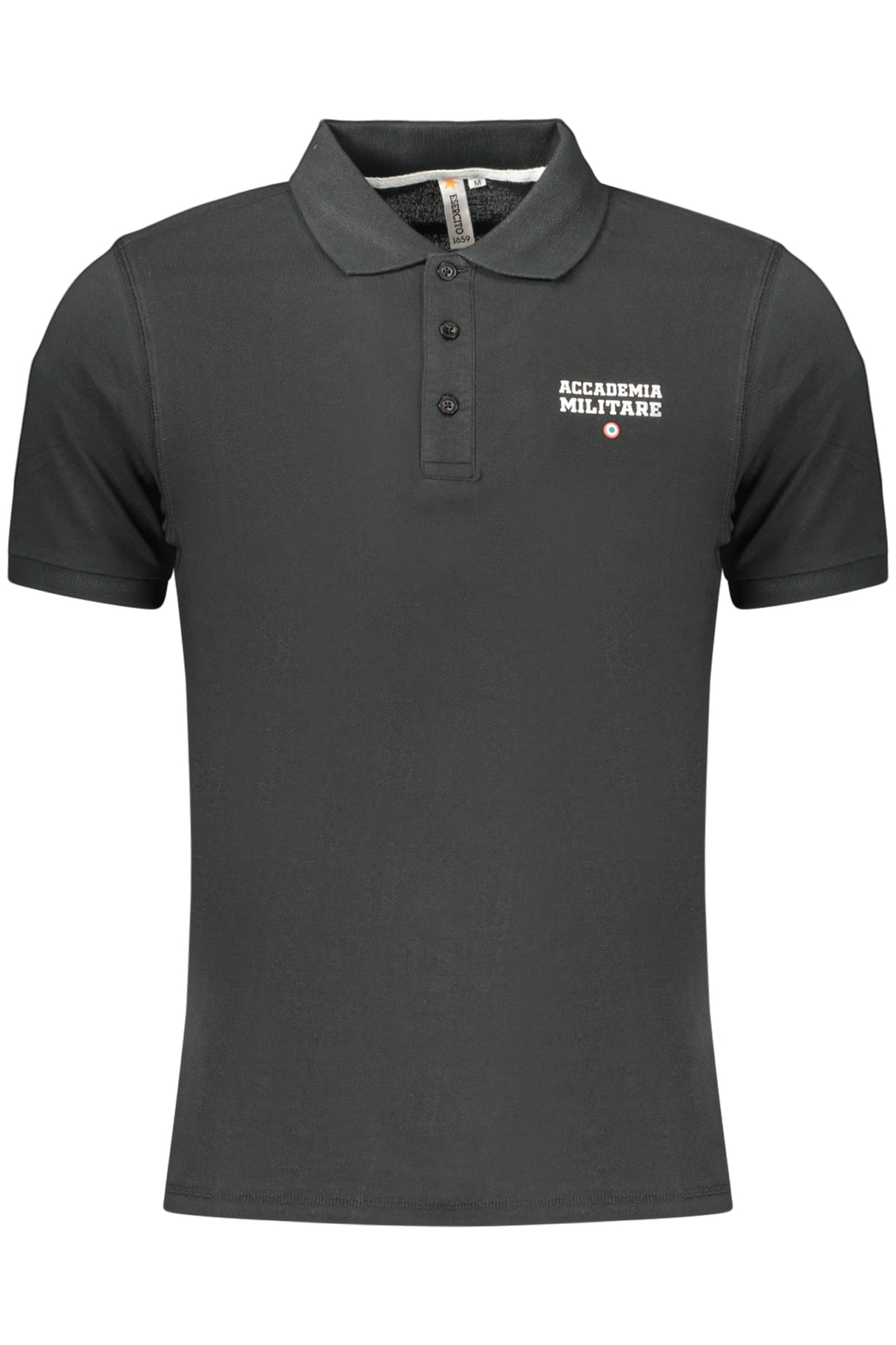 POLO EM ALGODÃO ACCADEMIA MILITARE HOMEM PRETO