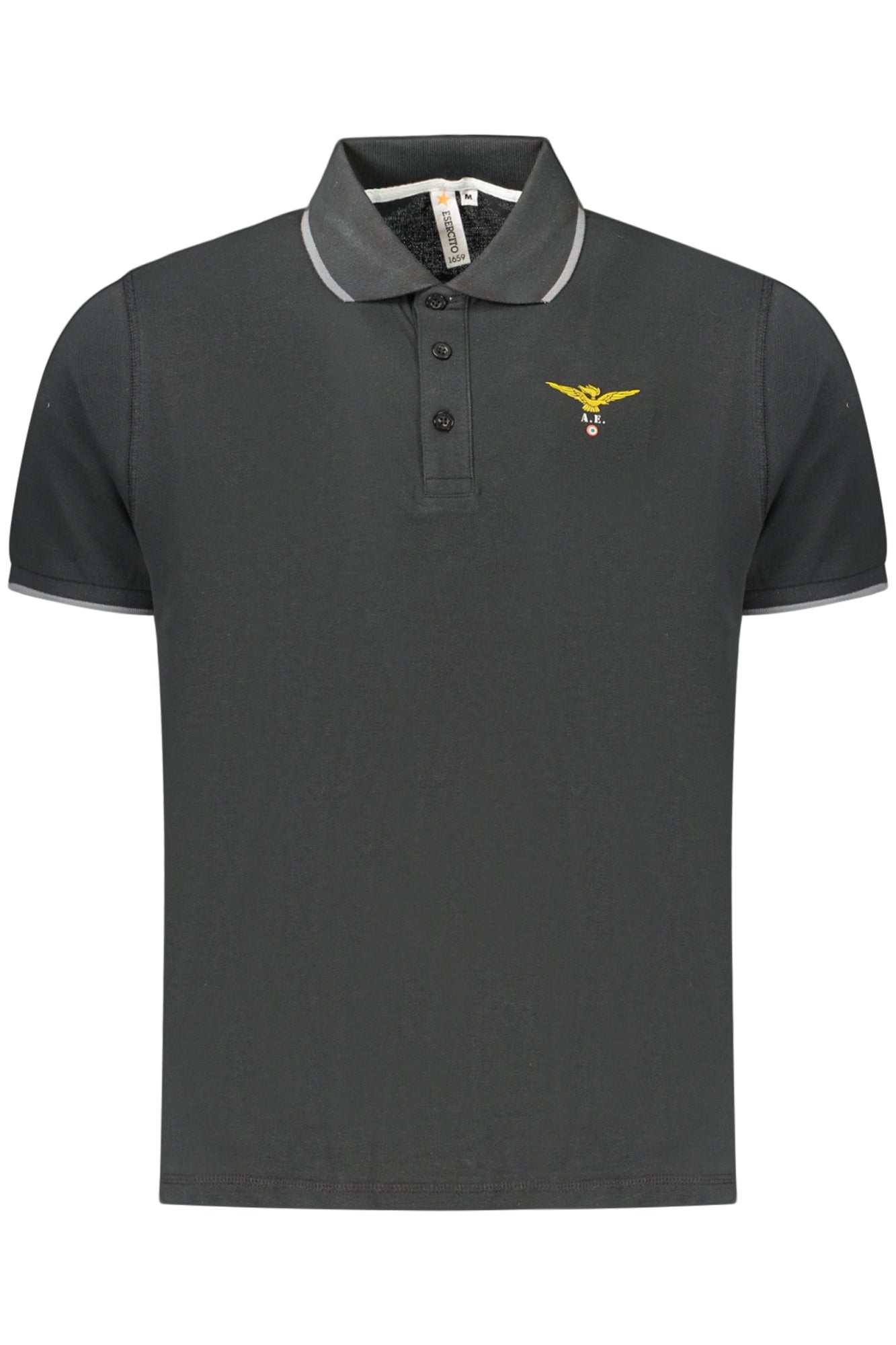 POLO EM ALGODÃO ACCADEMIA MILITARE HOMEM PRETO