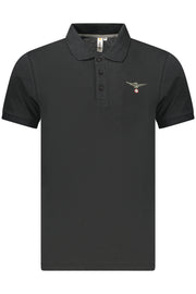 POLO EM ALGODÃO ACCADEMIA MILITARE HOMEM PRETO