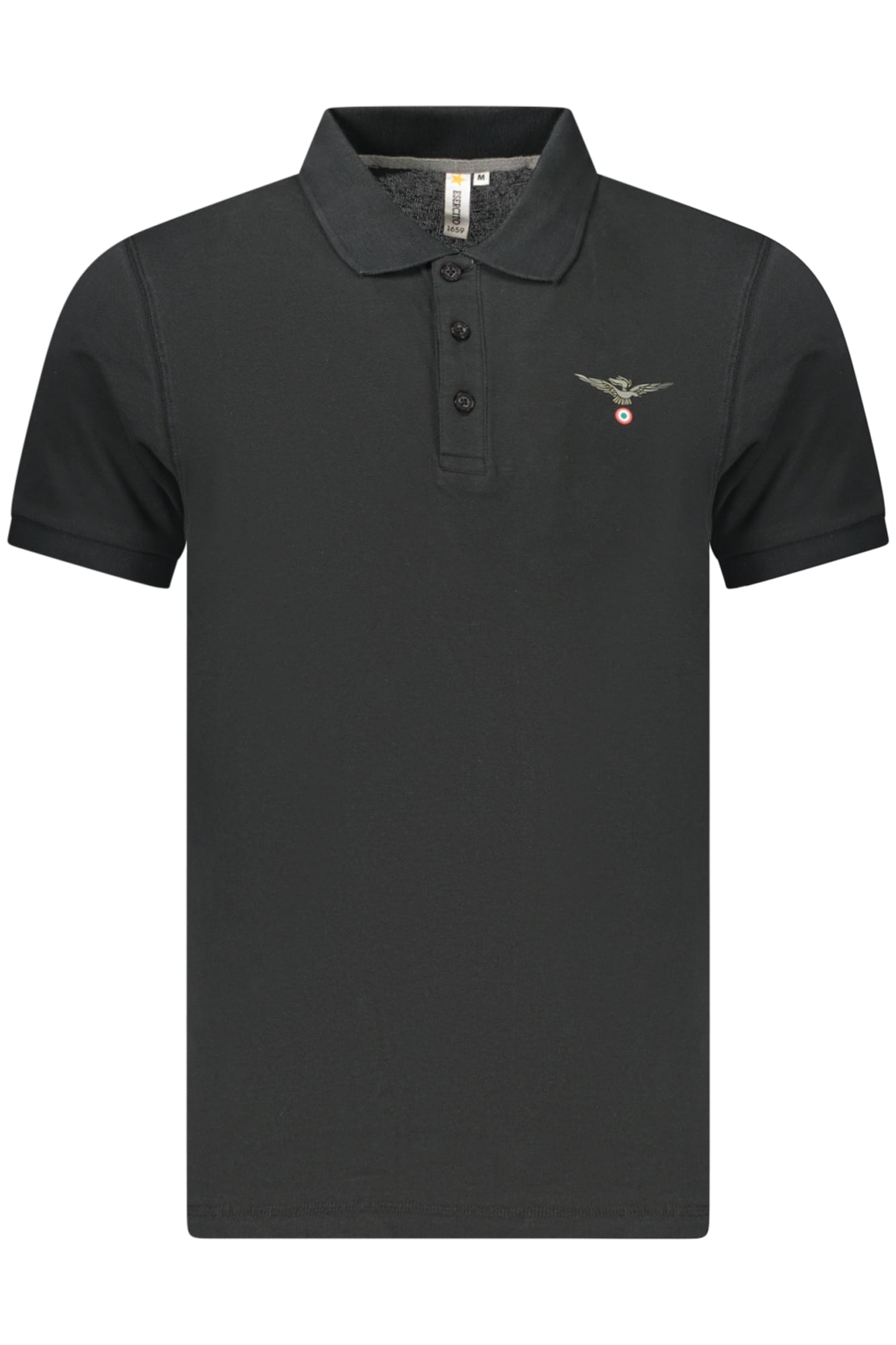 POLO EM ALGODÃO ACCADEMIA MILITARE HOMEM PRETO