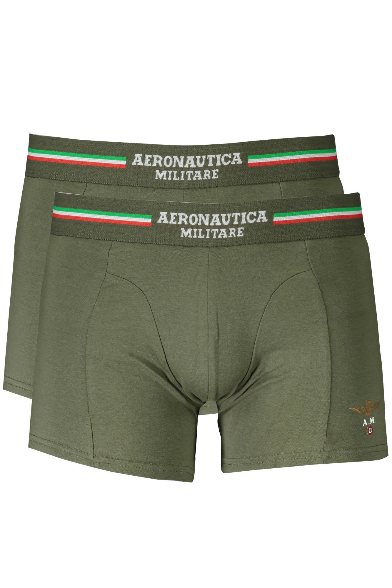 BOXER VERDE DO HOMEM DA AERONAVE MILITAR