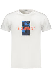 T-SHIRT EM ALGODÃO BIKKEMBERGS HOMEM BRANCA