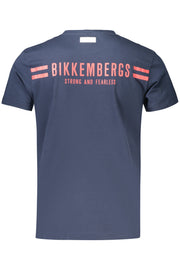 T-SHIRT EM ALGODÃO BIKKEMBERGS HOMEM AZUL
