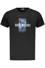 T-SHIRT EM ALGODÃO BIKKEMBERGS HOMEM PRETA