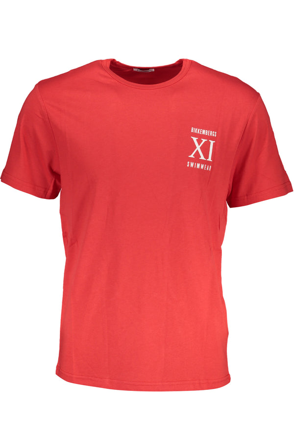 T-SHIRT DE MANGA CURTA VERMELHA PARA HOMEM BIKKEMBERGS