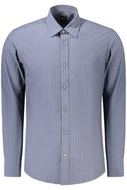 CAMISA EM ALGODÃO BOSS HOMEM AZUL