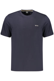 T-SHIRT EM ALGODÃO BOSS HOMEM AZUL