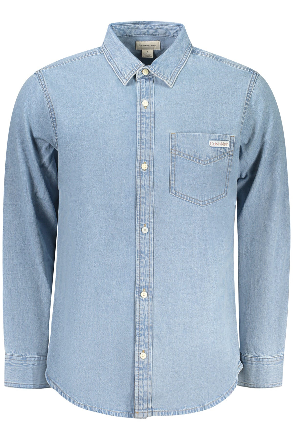 CAMISA EM ALGODÃO CALVIN KLEIN HOMEM AZUL CLARO