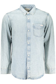 CAMISA EM ALGODÃO CALVIN KLEIN HOMEM AZUL CLARO