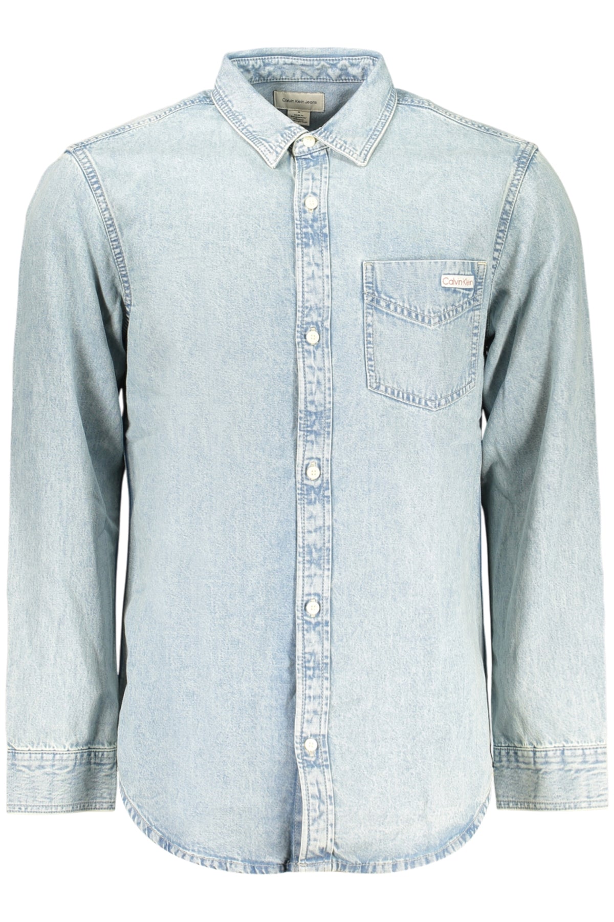 CAMISA EM ALGODÃO CALVIN KLEIN HOMEM AZUL CLARO