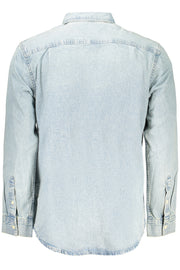CAMISA EM ALGODÃO CALVIN KLEIN HOMEM AZUL CLARO