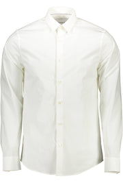 CALVIN KLEIN MEN'S WHITE LONG-SLEEVED SHIRT