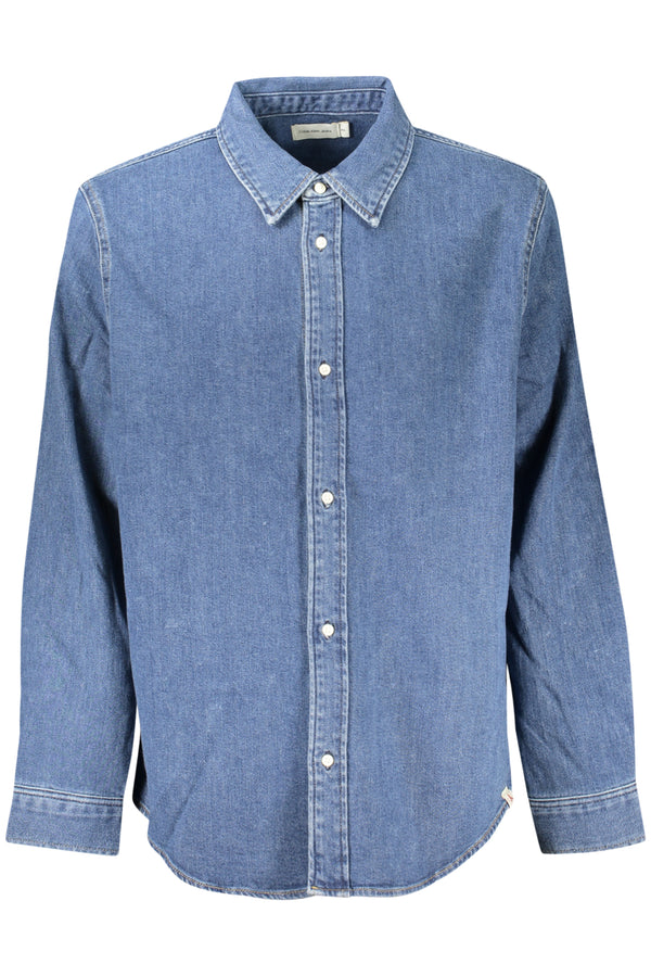 CAMISA CALVIN KLEIN MANGA COMPRIDA HOMEM AZUL