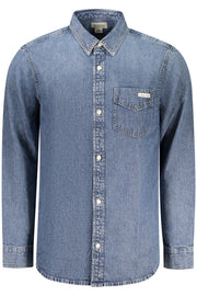 CAMISA EM ALGODÃO CALVIN KLEIN HOMEM AZUL