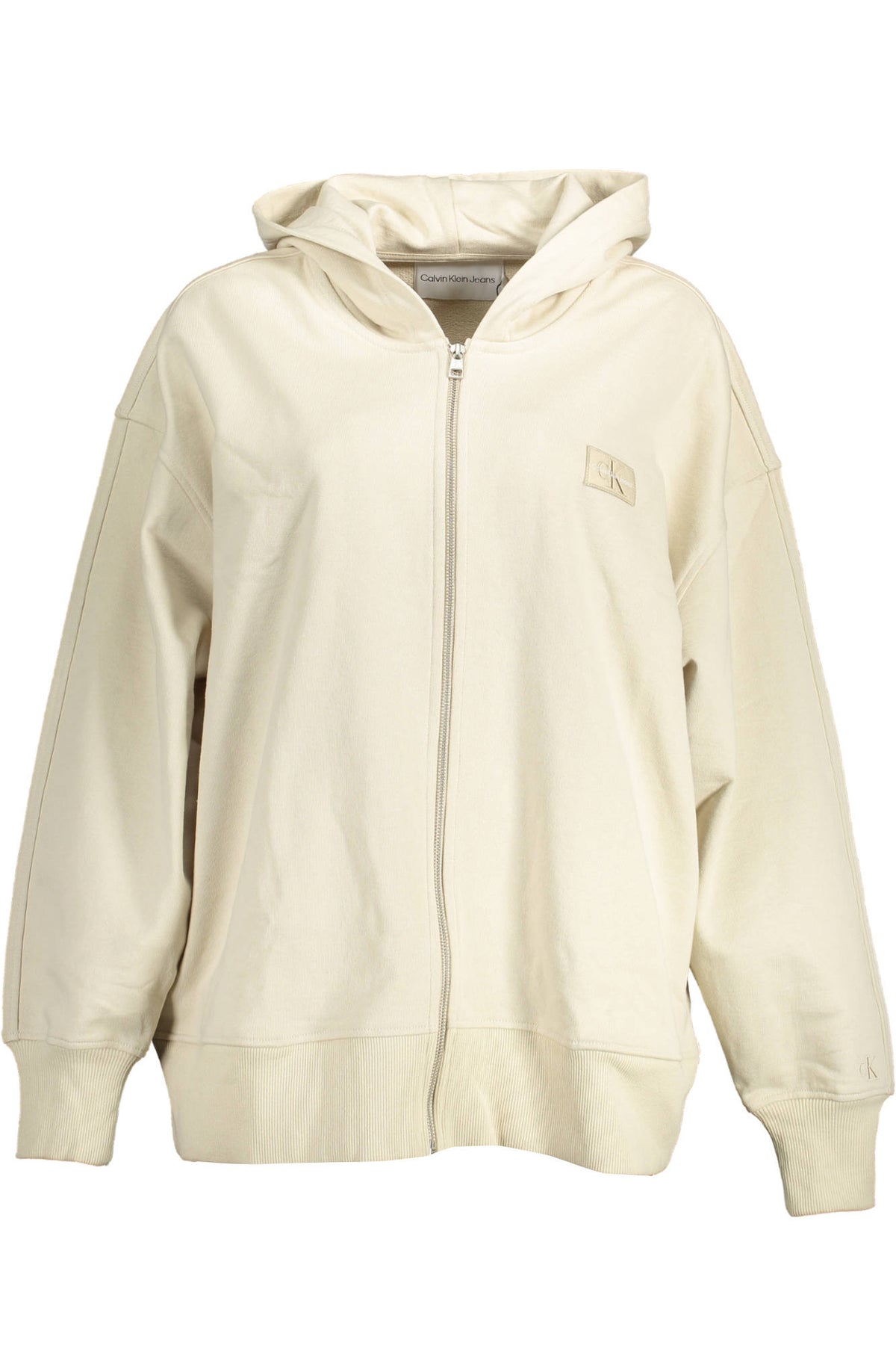 CALVIN KLEIN WOMEN'S BEIGE ZIP SWEATER