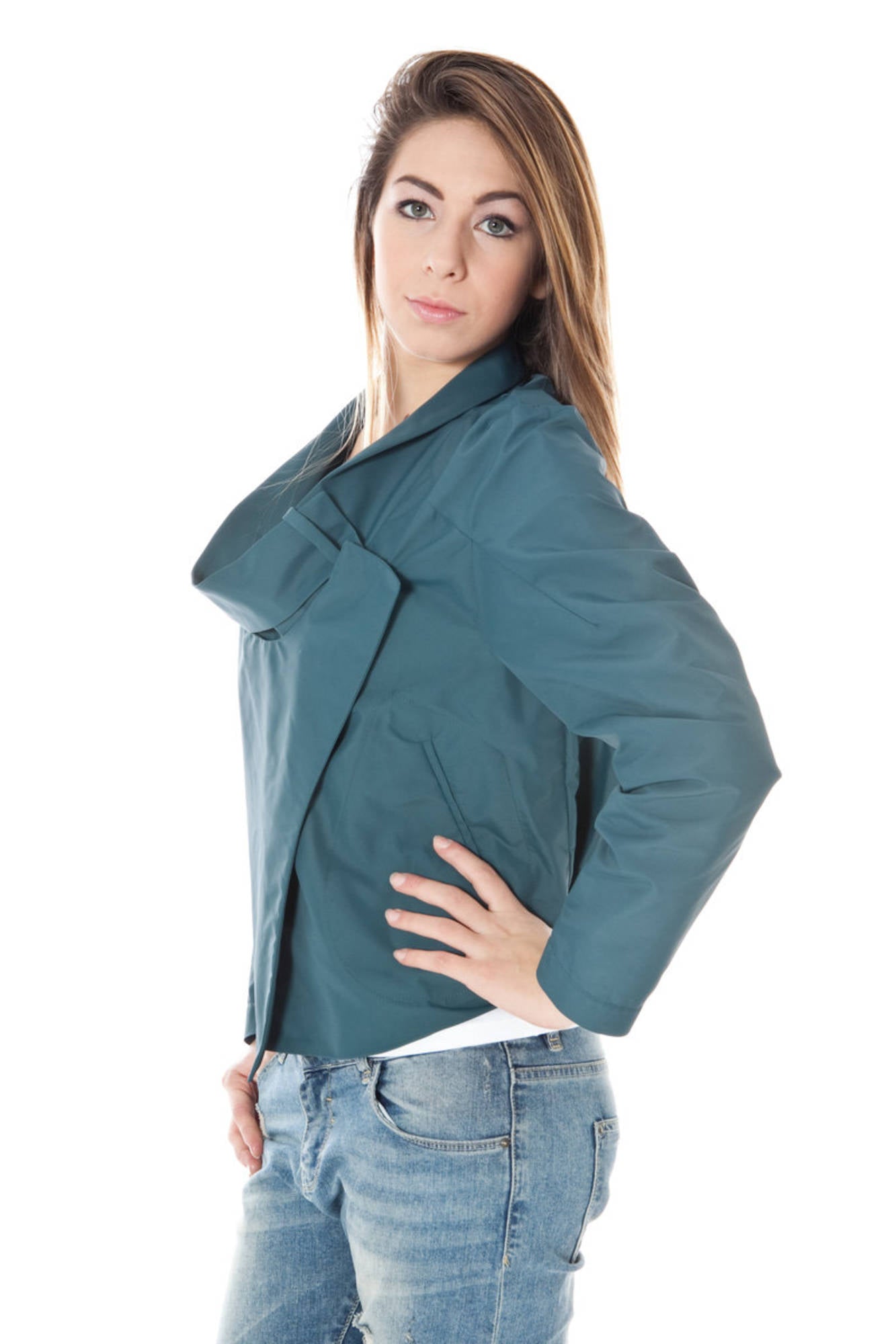 CALVIN KLEIN WOMEN'S GREEN SPORTS JACKET