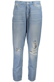 JEANS EM ALGODÃO CALVIN KLEIN MULHER AZUL CLARO