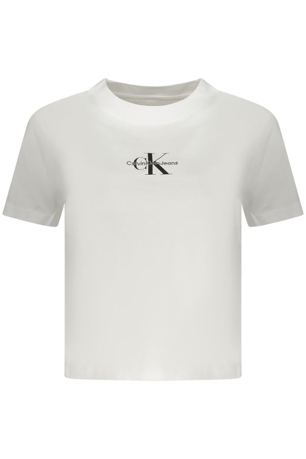 T-SHIRT DE MANGA CURTA CALVIN KLEIN MULHER BRANCA