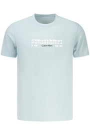 T-SHIRT EM ALGODÃO CALVIN KLEIN HOMEM AZUL CLARO