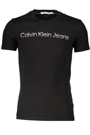 T-SHIRT EM ALGODÃO CALVIN KLEIN HOMEM PRETA