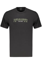 T-SHIRT EM ALGODÃO CALVIN KLEIN HOMEM PRETA
