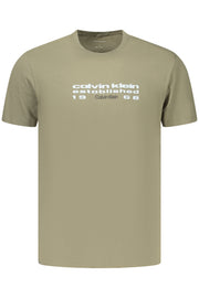 T-SHIRT EM ALGODÃO CALVIN KLEIN HOMEM VERDE