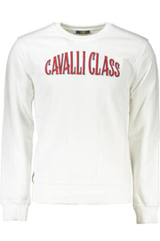 CAVALLI CLASS MEN'S WHITE SWEATER WITHOUT ZIP