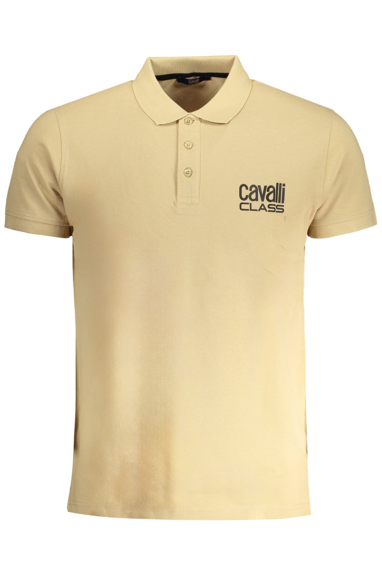 MEN'S CAVALLI CLASS BEIGE SHORT SLEEVE POLO SHIRT