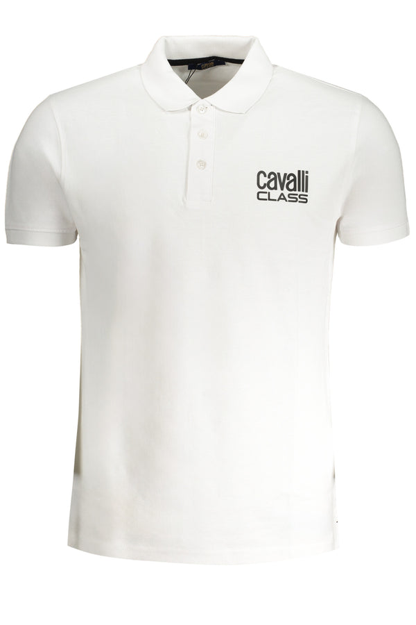 CAMISA POLO CAVALLI CLASS MASCULINA BRANCA DE MANGA CURTA