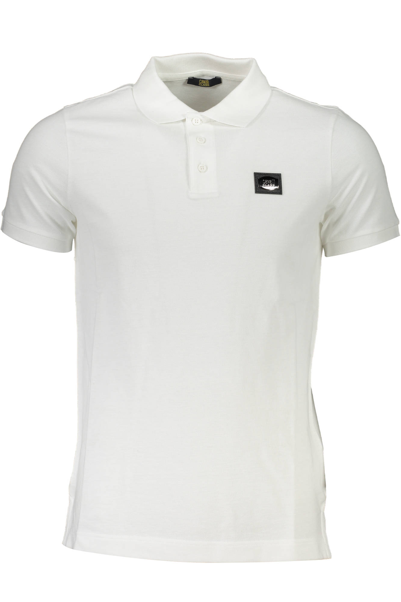 CAVALLI CLASS MEN'S SHORT SLEEVE POLO SHIRT WHITE