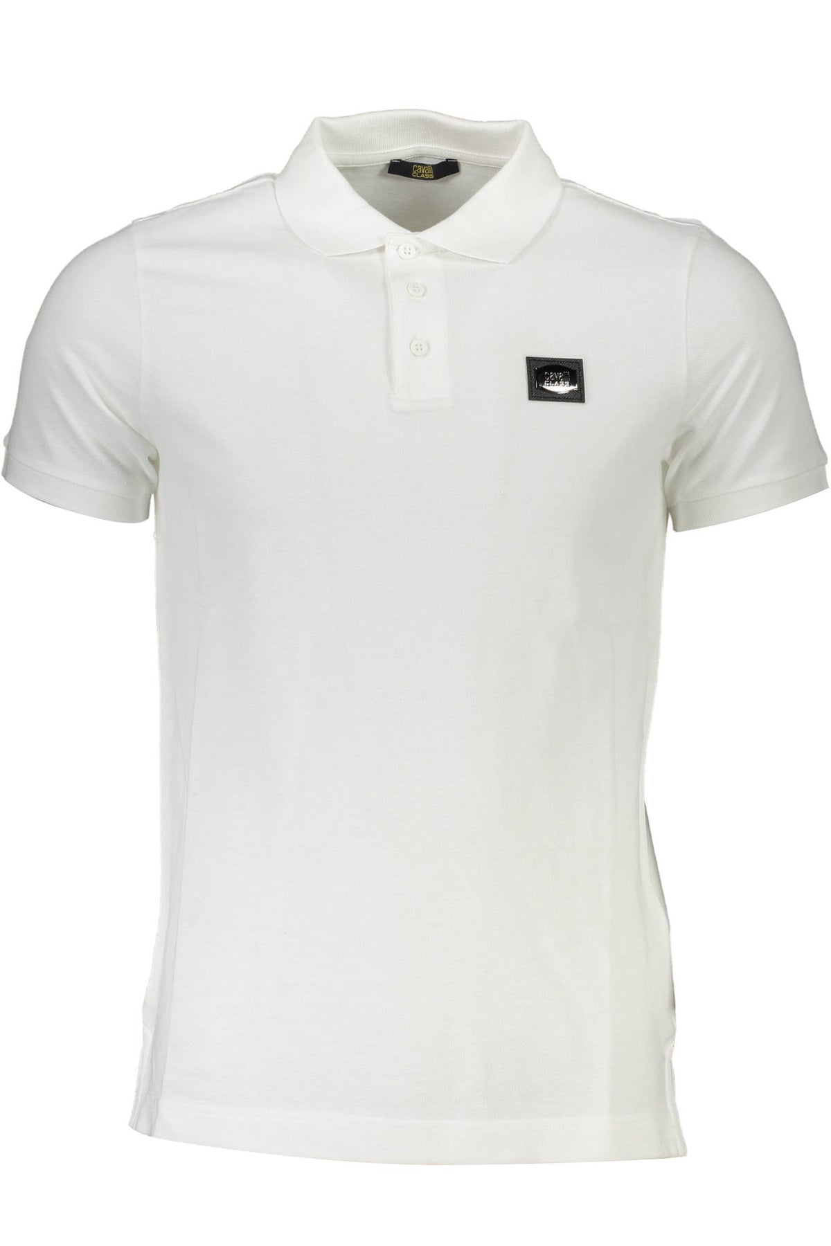 CAVALLI CLASS MEN'S SHORT SLEEVE POLO SHIRT WHITE