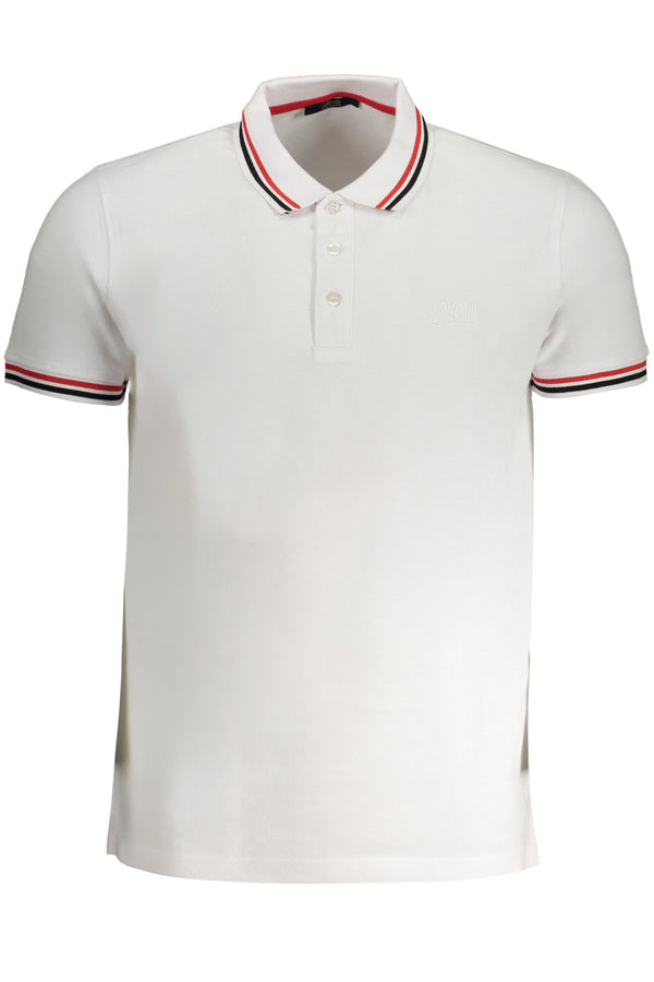 CAMISA POLO CAVALLI CLASS MASCULINA BRANCA DE MANGA CURTA