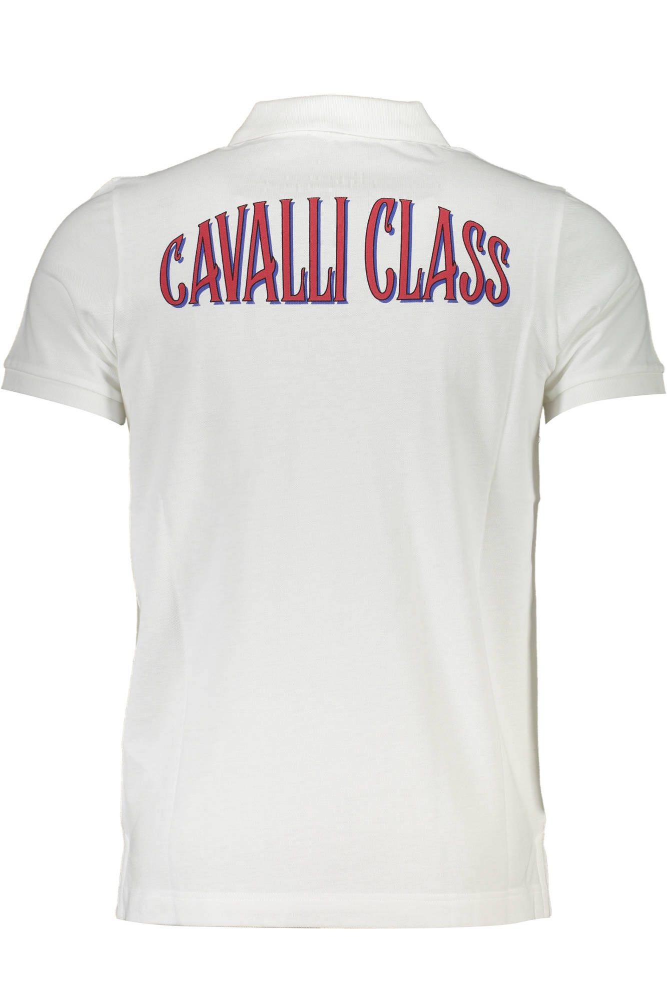 CAVALLI CLASS MEN'S SHORT SLEEVE POLO SHIRT WHITE