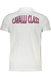 CAVALLI CLASS MEN'S SHORT SLEEVE POLO SHIRT WHITE