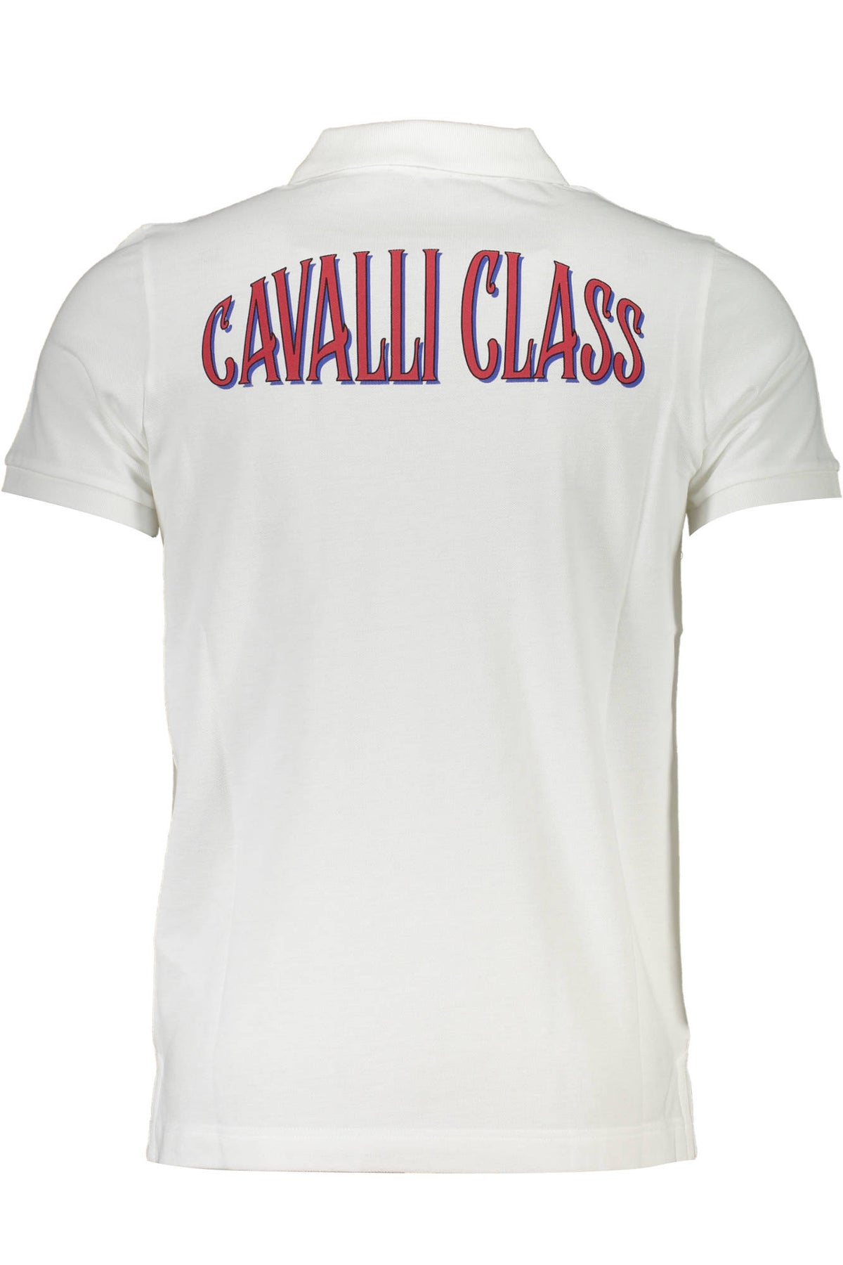CAVALLI CLASS MEN'S SHORT SLEEVE POLO SHIRT WHITE