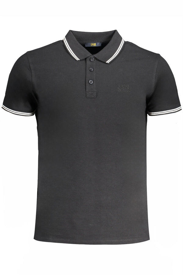 CAMISA POLO CAVALLI CLASS MASCULINA DE MANGA CURTA PRETA