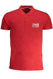 MEN'S CAVALLI CLASS RED SHORT SLEEVE POLO SHIRT