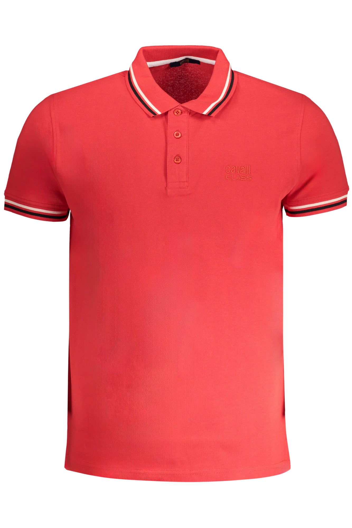 MEN'S CAVALLI CLASS RED SHORT SLEEVE POLO SHIRT