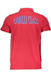 CAVALLI CLASS MEN'S SHORT SLEEVE POLO SHIRT RED