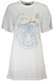 T-SHIRT EM ALGODÃO CAVALLI CLASS MULHER BRANCA