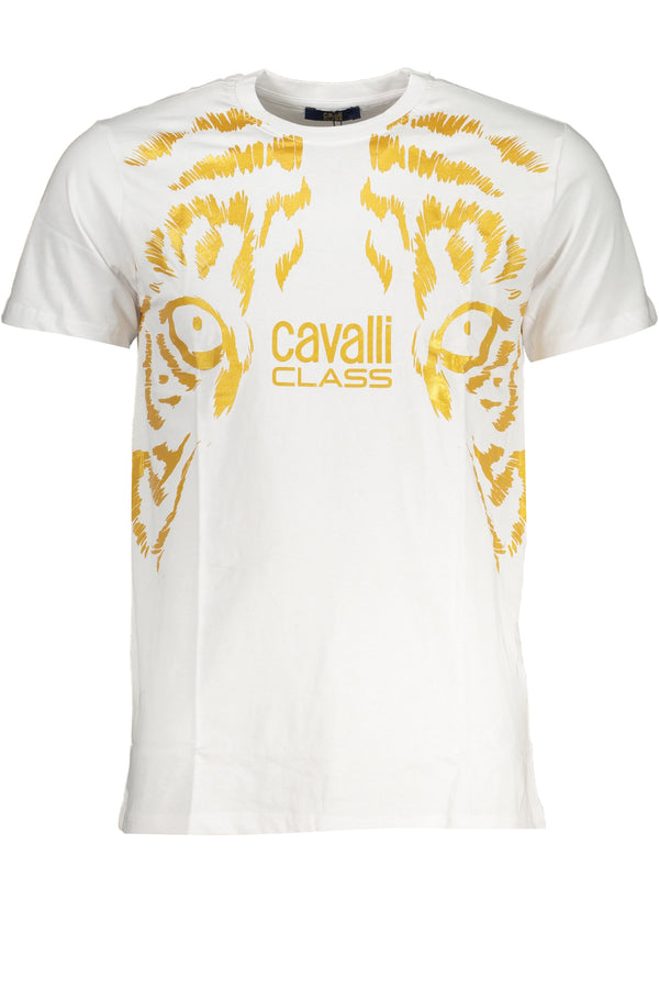 CAMISETA DE MANGA CURTA MASCULINA CAVALLI CLASS BRANCA