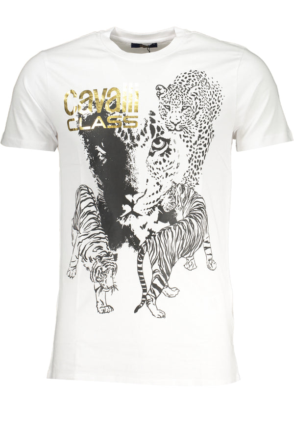 CAMISETA DE MANGA CURTA MASCULINA CAVALLI CLASS BRANCA