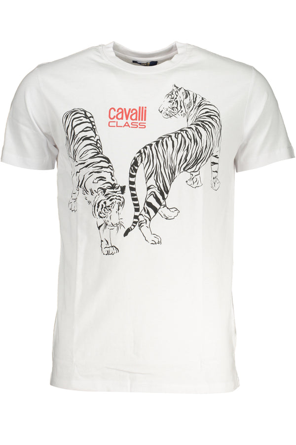 CAMISETA DE MANGA CURTA MASCULINA CAVALLI CLASS BRANCA