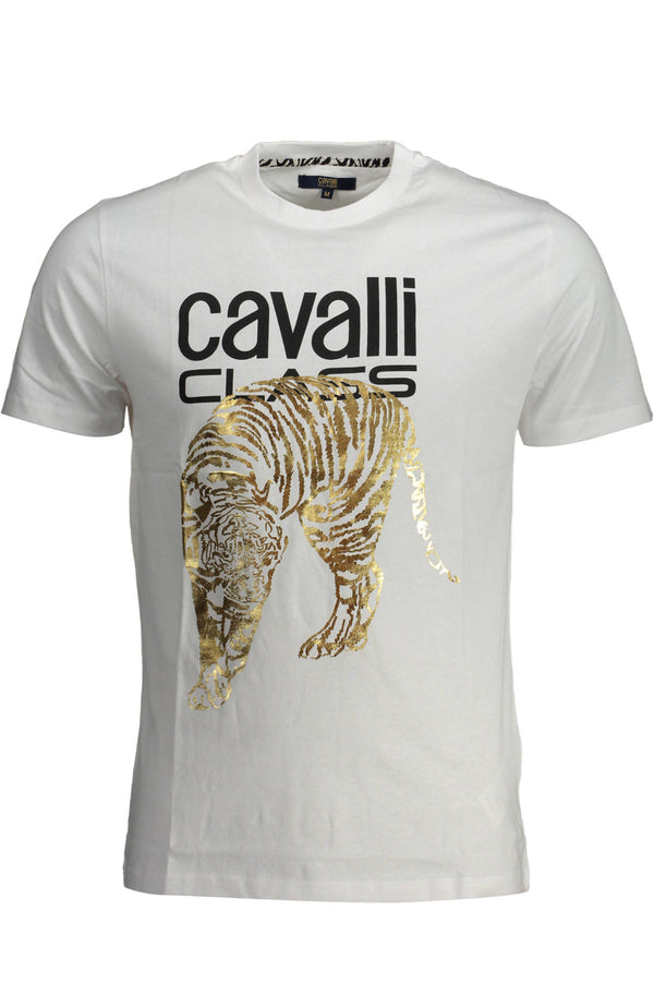 CAMISETA DE MANGA CURTA MASCULINA CAVALLI CLASS BRANCA